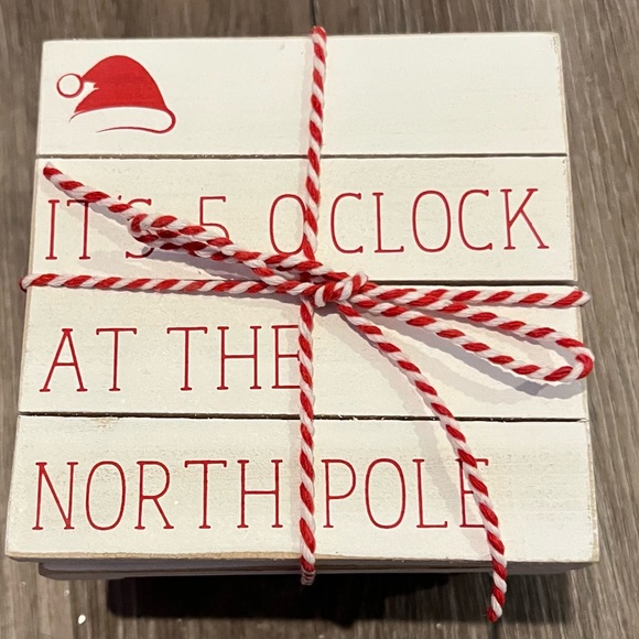 Mud Pie Other - Super Cute Mud Pie Wooden Pallet Coasters “It’s 5 O’Clock at NP”- Set of 4- NWT